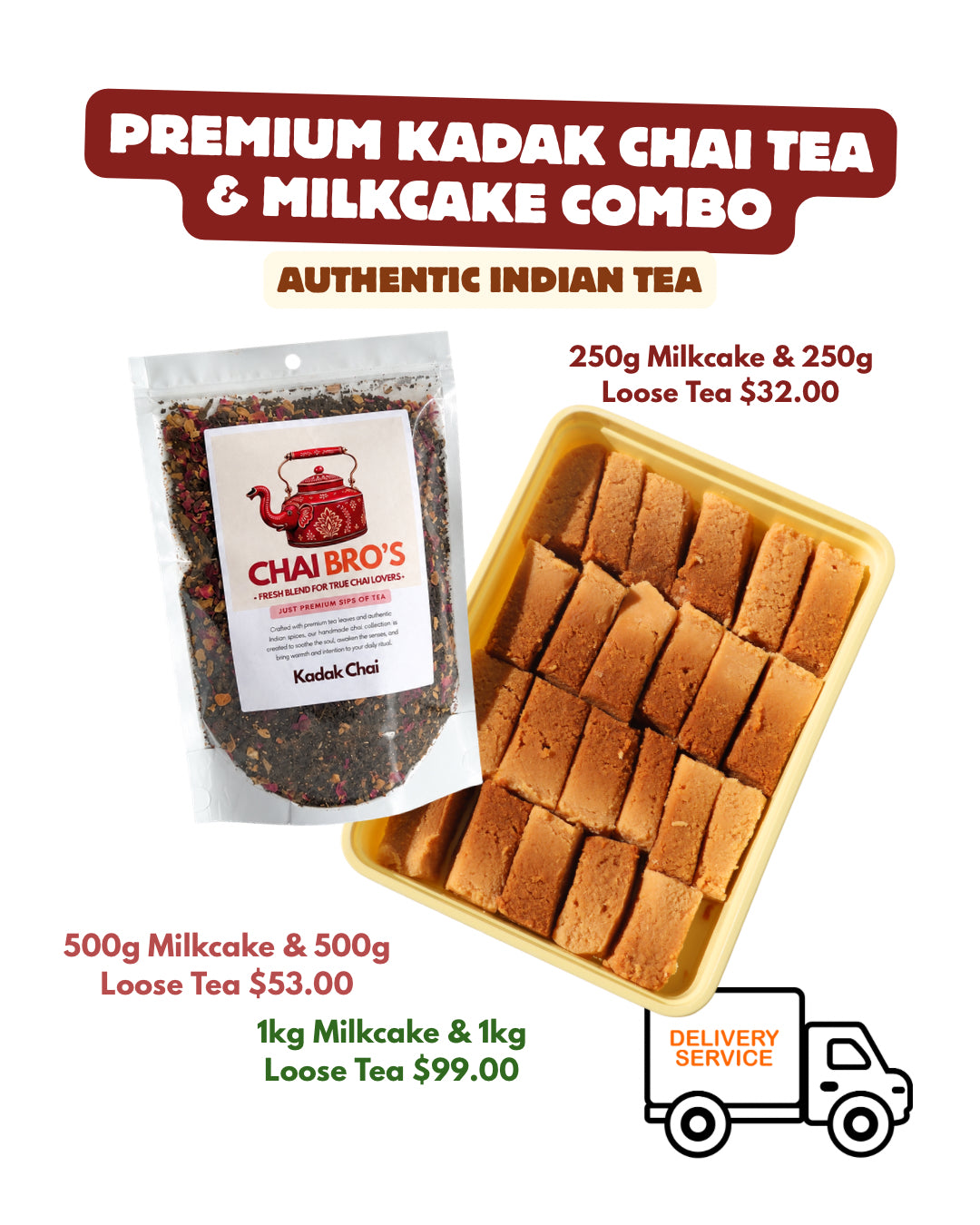 Premium Indian Chai
 & Milkcake Combo