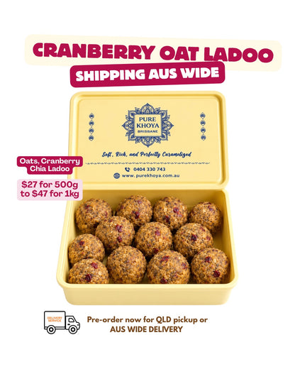 Cranberry Oat Chia Ladoo
