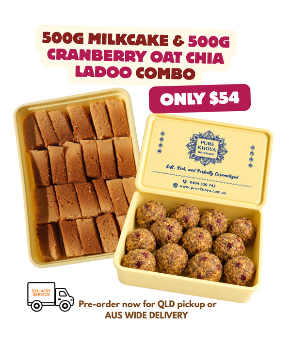 500g Milkcake & 500g Cranberry Oat Chia Ladoo Combo $54
